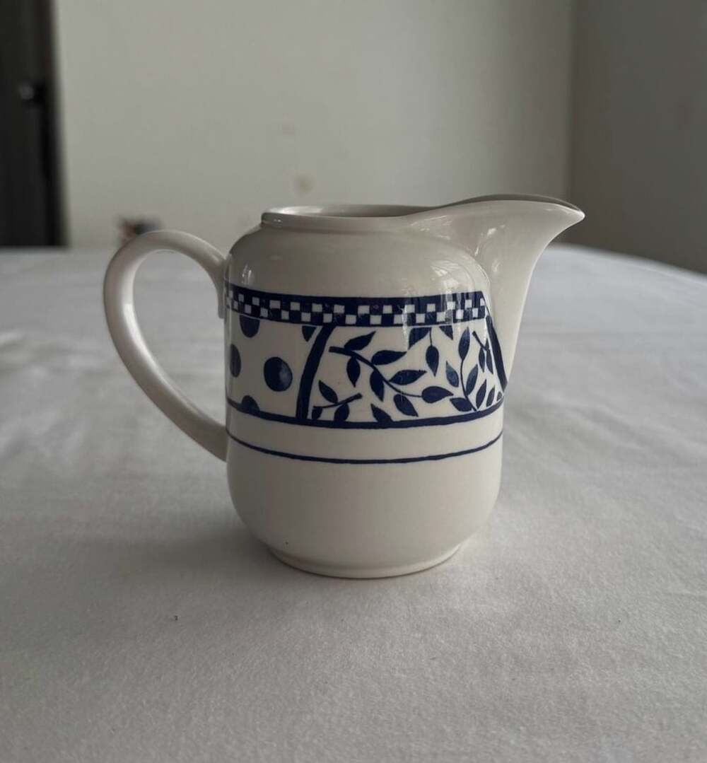Churchill England Blue And White Pattern Ceramic Creamer